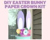 DIY Easter Bunny Crown Kit PRINTABLE, Easter Paper Crown, Easter Craft For Kids, Easter Bunny Craft Kit, Instant Download