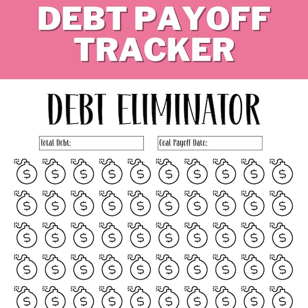 DEBT PAYOFF Tracker Printable, Debt Snowball, Debt Free Progress, Paying Off Debt, Debt Payoff Visual, Debt Tracker, US Letter, A4