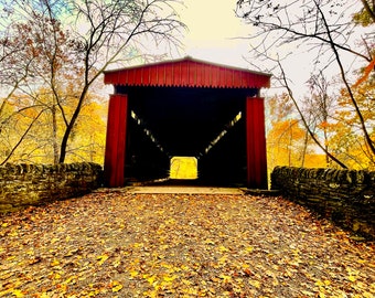 Pennsylvania Covered Bridge in Autumn