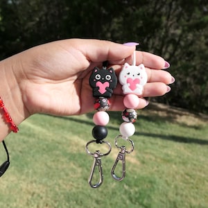 CAT Lanyards | Cat | Silicone Beads | Lanyards | Beaded Lanyard | Teacher Gifts | Cat Mom | Teaching | Cat Lover | ID Badge