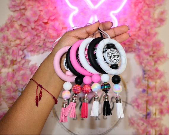 CAR CHARMS | Silicone Beads | Rear View Mirror Charm | Car Charms | Mom Life | Car Accessories | Bad Words | Disco Beads | Flower |