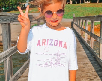 Arizona Kid's Shirt, Youth Comfort Colors Arizona T-shirt, Arizona Gift for Kid, Arizona Souvenir, Arizona Tee, Boho Cactus Desert Shirt