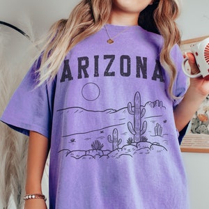 Arizona Shirt for Women, Comfort Colors, Oversized Arizona Shirt, Cactus, Desert Girls, Sedona Trip, Arizona Vacation, Arizona Group Shirts