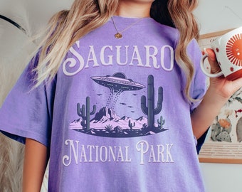 Saguaro National Park Shirt, Comfort Colors Shirt, Ufo Nature Tee, Funny Cactus Shirt, Desert Vibes, Ufo Hiking, Arizona, Outdoorsy Gifts