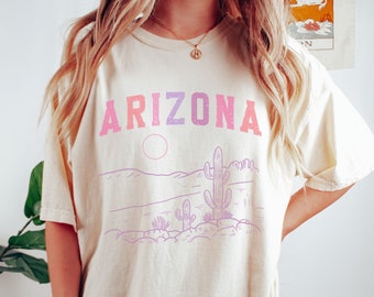 Arizona Shirt, Comfort Colors Arizona T-shirt, Arizona Gift, Arizona Girl's Trip, Arizona Souvenir,  Boho Cactus Desert Shirt, Girly Arizona