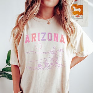 Arizona Shirt, Comfort Colors Arizona T-shirt, Arizona Gift, Arizona Girl's Trip, Arizona Souvenir,  Boho Cactus Desert Shirt, Girly Arizona