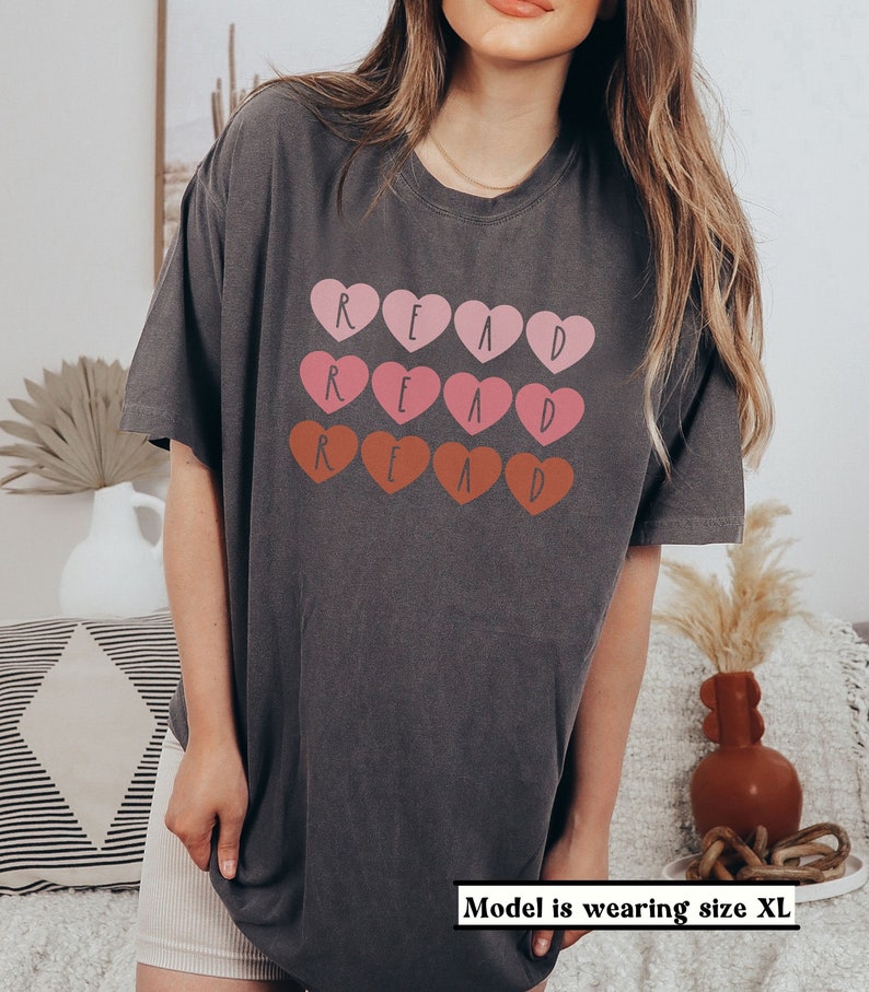 Reading Valentine's Day Shirt, Teacher Valentine Shirt, Librarian Valentine Shirt, Book Lover Valentine Shirt, Reading, Books, Hearts, Read image 2