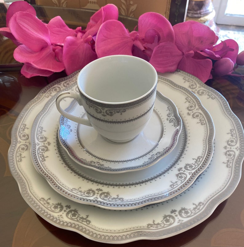 Dinnerware Set/plate Set/ Service for 8, Bone China, 57 PC, Victoria Etsy