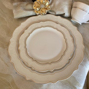 Dinnerware set/Plate set/ Service for 8, Bone China, 57 PC, Charlotte Collection