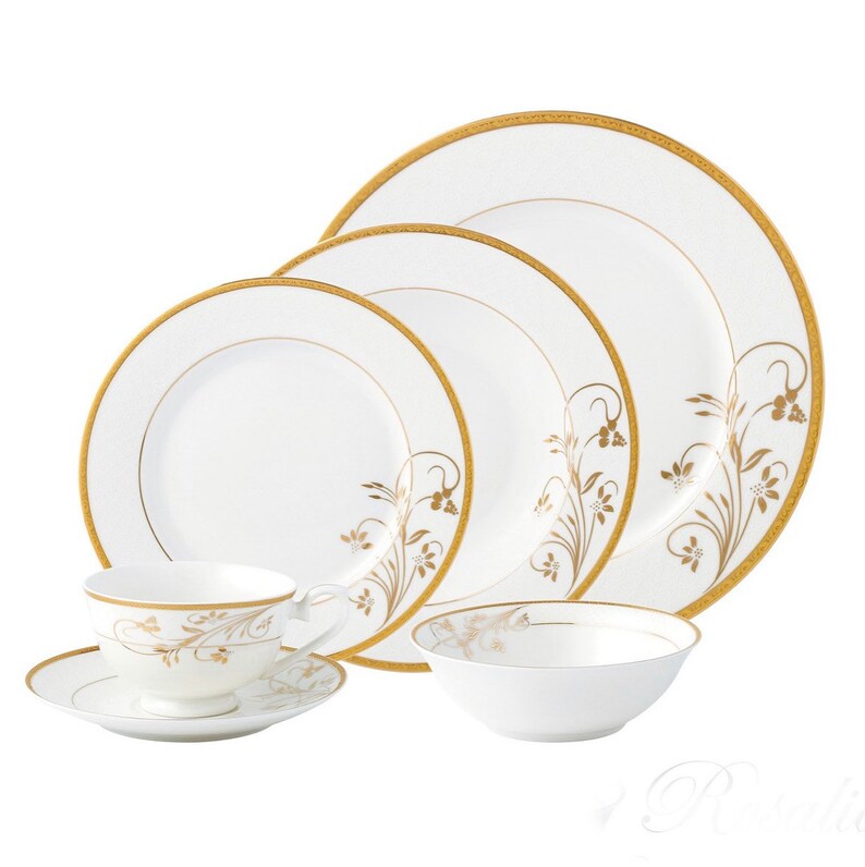 Dinnerware Set/plate Set/ Service for 8, Bone China, 57 PC, Rosalia