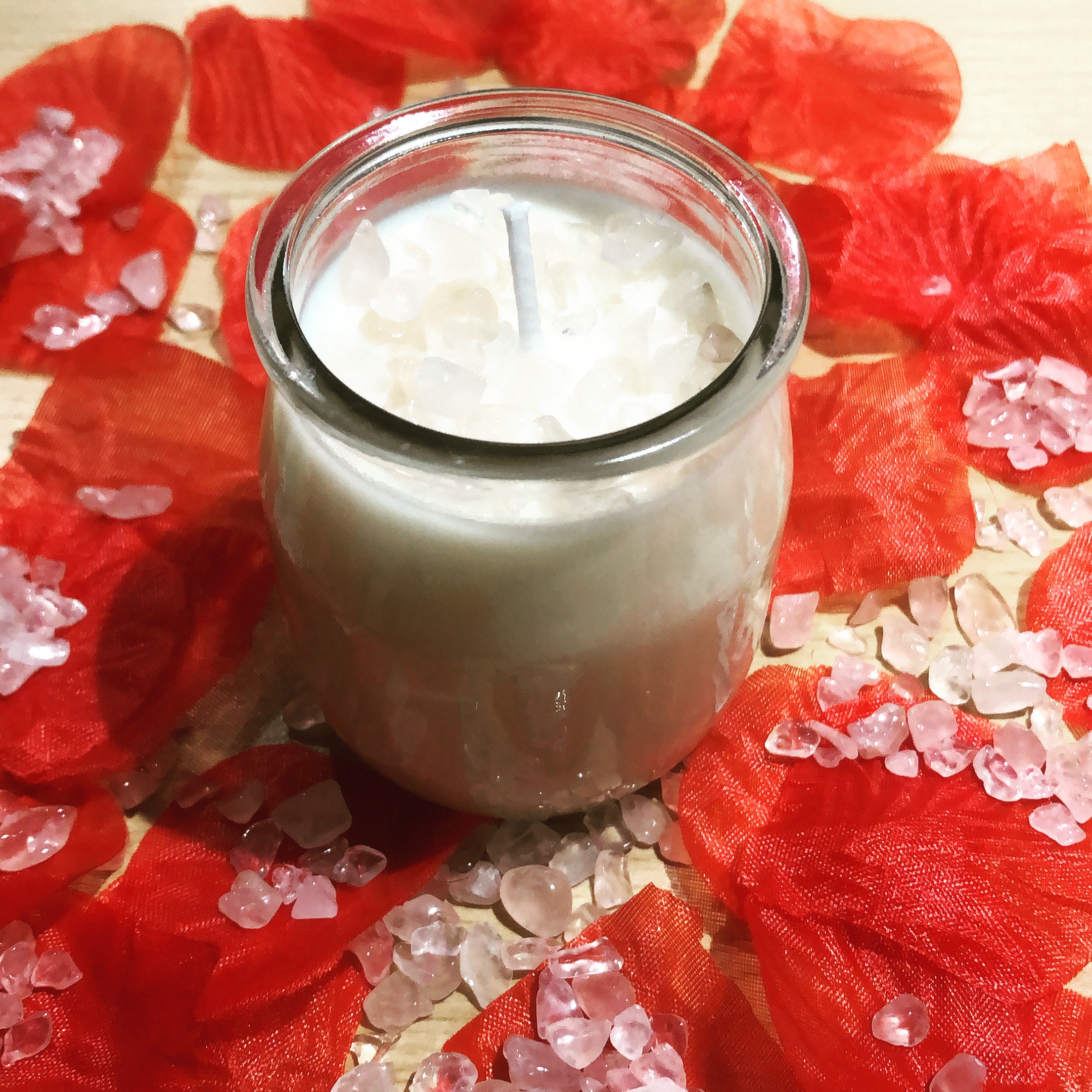 Bougie Lithothérapie Quartz Rose