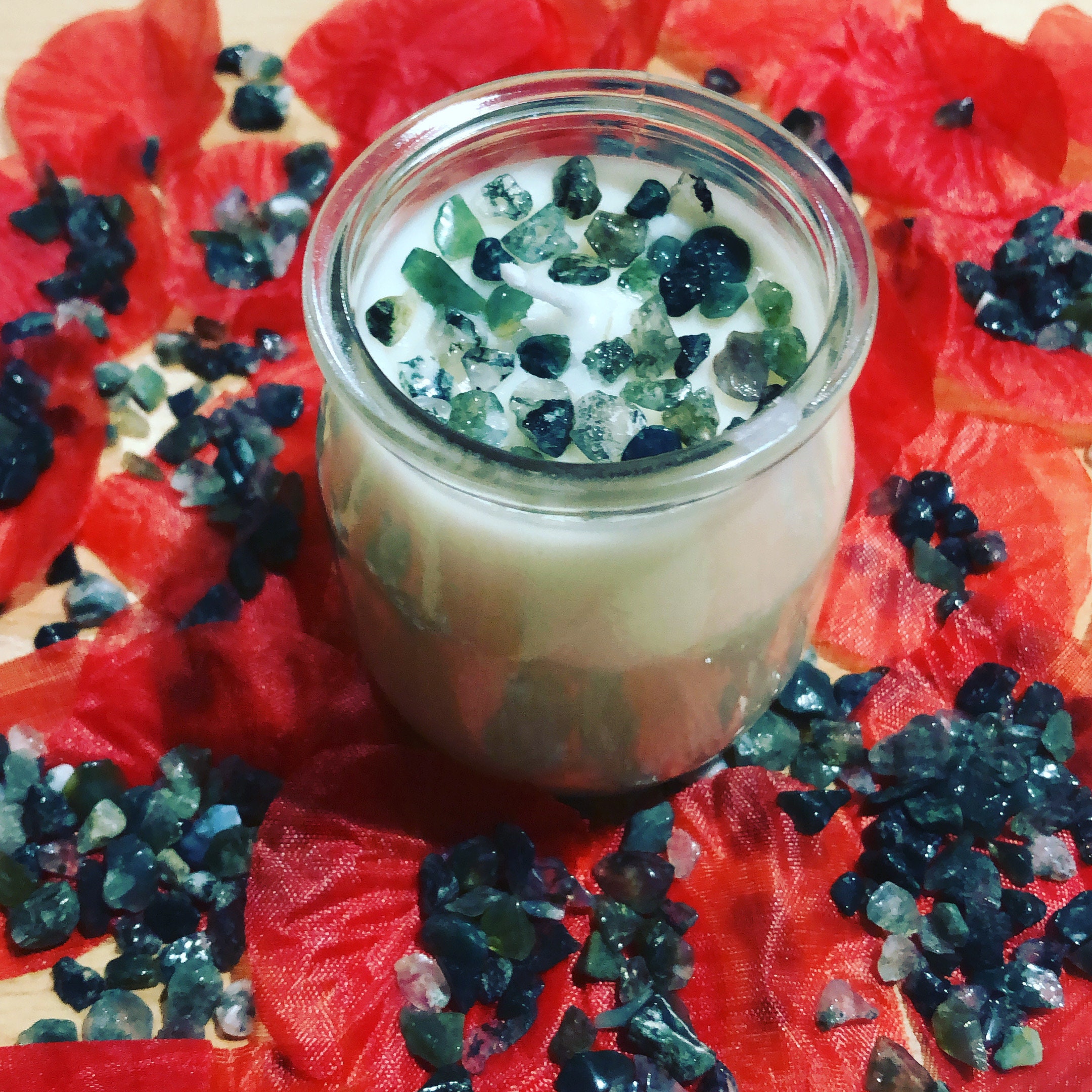 Bougie Lithothérapie Agate Mousse