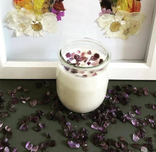 Bougie Lithothérapie Améthyste