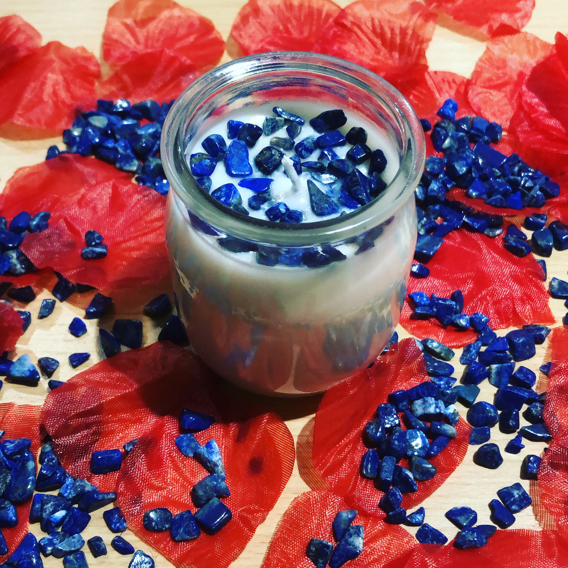 Bougie Lithothérapie Lapis Lazuli