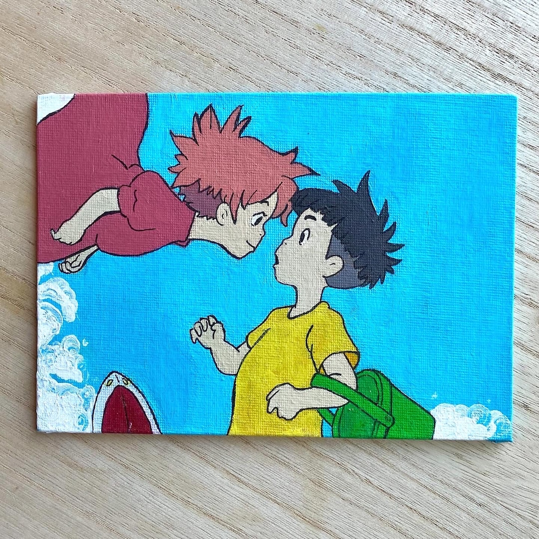 Studio Ghibli Painting, Handmade Painting, Wall Art, Canvas Acrylic