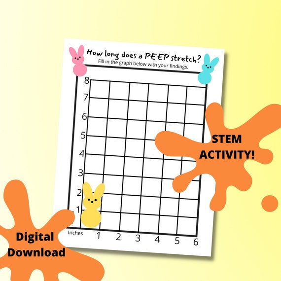 Easter Spring Peep Stretch STEM Math Printable Activity