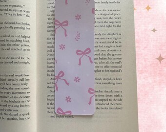 Pink Bow Bookmark: Coquette Book Lover Gift