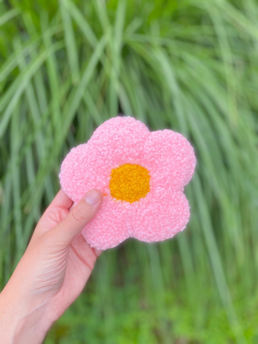 Flower Punch Needle Mug Rug/coaster Etsy