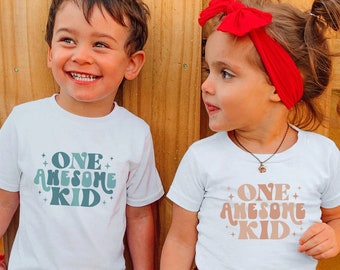 One Awesome Kid Shirt,Cute Kids Shirts,Toddler Boy Outfit,Toddler Girl Clothes,Trendy Kids Tee,Kids Graphic Tees,Gift for Kids,Birthday Gift