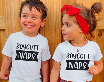Boycott Naps Shirt, Toddler Boy Clothes, Toddler Girl Clothes, Trendy Kids Tees, Cute Onesies, Onsies, Graphic Tees, Gifts for Kids,Clothing