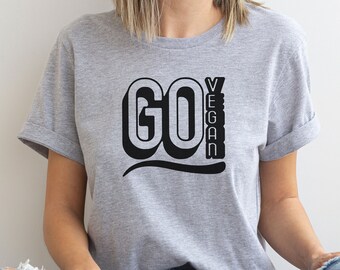 Go Vegan T-Shirt, Vegan Tshirt, Vegetarian Shirt, Gift for Vegetarian, Vegan Clothing Unisex, Vegan Gift, Herbivore Shirt, Animal Rights
