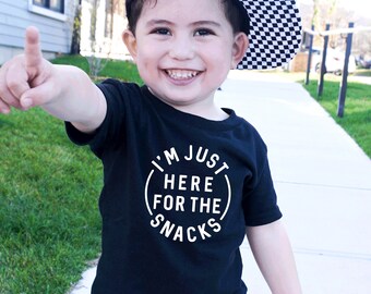 I'm Just Here For The Snacks Shirt,Funny Toddler Shirts Boys Girls,Toddler Tees,Cute Kids Outfits,Baby Boy Clothes, Gifts for Kids, Bodysuit