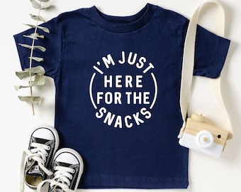 I'm Just Here For The Snacks Shirt,Funny Toddler Shirts Boys Girls,Toddler Tees,Cute Kids Outfits,Baby Boy Clothes, Gifts for Kids, Bodysuit