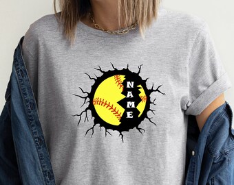 Custom Softball T-Shirt, Personalized Softball Shirt, Game Day Baseball Shirt, Softball Mom Tee, Gift for Sports Lovers, Baseball Shirt Gift