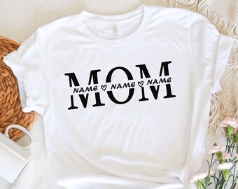 Custom Mom Shirt With Kids Names,Mom Est Shirt,Personalized Mom Shirt,Mothers Day Shirt,Customized Mom Tee,Children's Name,Mother's Day Gift