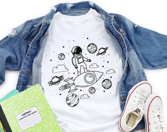 Kids Space Shirt, Space T-Shirt for Kids, Astronaut Shirt, Toddler Space Shirt,Planets Shirt,Gifts for Kids,Birthday Gift, Cool Kids Clothes