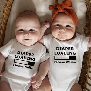 Diaper Loading Baby Onesie,Funny Baby Bodysuit,Funny Onsies Boys Girls,Cute Newborn Clothes Bodysuit Outfit,Baby Shower Gift, Toddler Shirts