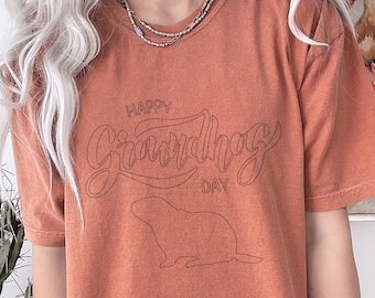Happy Groundhog’s Day Comfort Colors Shirt, Groundhog Day Movie,Groundhog Gifts, Ground Hog Day, Animal Shirt,Animal Lover Shirt,Animal Gift