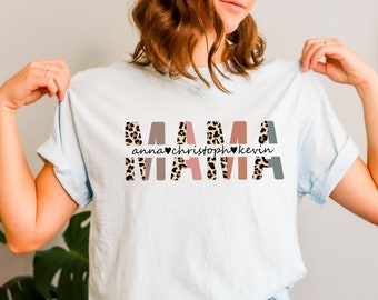 Personalized Mom Comfort Colors Shirt, Mom Shirt With Kid Names, Kids Names Mom Shirt, Shirt For Mom, Mom Shirt with Kids Names Shirt