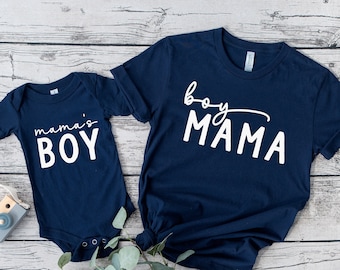 Mama&#39;s Boy Matching Shirts, Boy&#39;s Mama Matching Set, Mom and Son T-Shirt, Mother and Son T-Shirts, Mommy and Me, Mum and Me, Gift for Mom