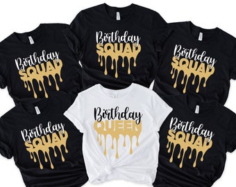 Birthday Shirts Women,Birthday Queen T Shirt,Birthday Party T-Shirts,Bday Gift,Birthday Squad Tshirt,Family Group Shirts,Birthday Girl Gifts