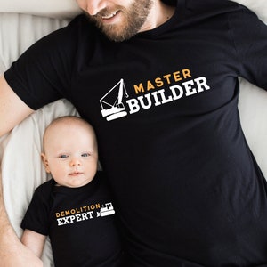 Father And Son Matching T-Shirt Master Builder Shirt Father And Son Matching T-Shirt Master Builder Shirt