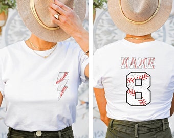 Custom Baseball T-Shirt, Personalized Baseball Shirt,Game Day Baseball Shirt,Softball Mom Dad Tee,Gift for Sports Lovers,Baseball Shirt Gift