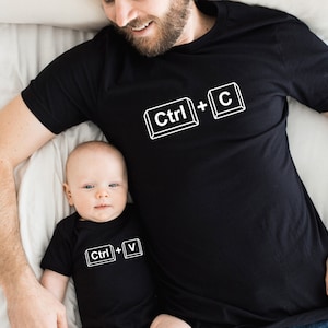 Copy Paste Matching Shirt, Ctrl C, Ctrl V,Funny Family Matching Tshirts,Parent Child,Father and Son Shirt,Mom Dad Daughter, Bodysuit Onesies