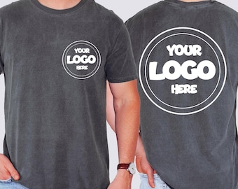 Comfort Colors Custom Logo T-Shirt,Front and Back Logo T-Shirt,Your Desing Here,Team Logo T-Shirt,Business Logo T-Shirt,Company Logo Gifts