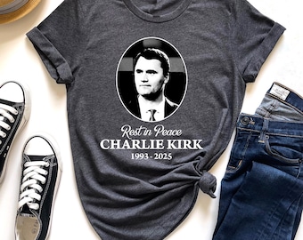 Camiseta conmemorativa "Descansa en paz Charlie Kirk"; "Justicia para Charlie", camiseta patriótica