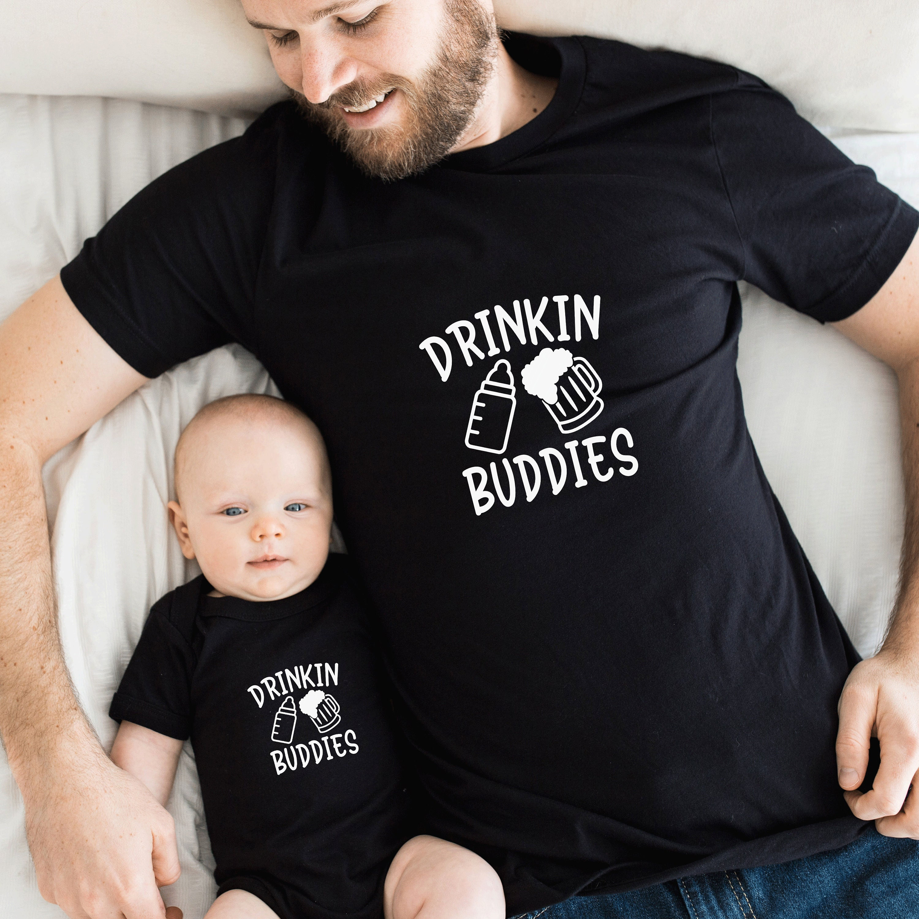Drinking Buddies Daddy Matching Tshirt Funny Father and Son -