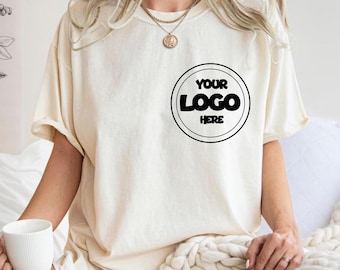 Comfort Colors Custom Logo T-Shirt,Front and Back Logo T-Shirt,Your Desing Here,Team Logo T-Shirt,Business Logo T-Shirt,Company Logo Gifts