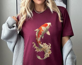 Retro Japanese Koi Fish T-Shirt,Japanese T-Shirt,Japanese Street Wear,Japanese calligraphy,Koi Fish T-Shirt,Koi carper Japan Tee,Tokyo Style