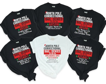 Comfort Colors®  North Pole Correctional Christmas 2024 Shirt, Matching Christmas Shirt,Funny Christmas Group Shirt,North Pole Shirt