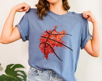 Basketball Ball Comfort Colors Shirt, Basketball Shirts, Basketball Mom Shirt, Basketball Tee, Sports  Shirt, Game Day Tee, Game Day Shirt