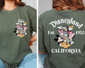 Comfort Colors Personalized Retro Disneyland Est 1955 T-Shirt,Disneyland California T-Shirt,Disney Gifts,Mickey and Friends T-Shirt