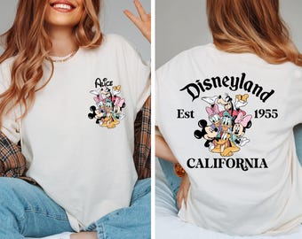 Comfort Colors Personalized Retro Disneyland Est 1955 T-Shirt,Disneyland California T-Shirt,Disney Gifts,Mickey and Friends T-Shirt