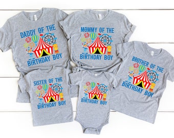 Circus Birthday Shirt Personalized, Custom Matching Shirts, Birthday Boy T Shirt, Carnival Birthday Shirt, Matching Birthday Family Shirts