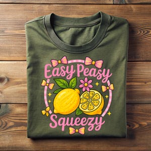 Preppy Lemon Summer T-Shirt,Lemon Coquette T-Shirt,Preppy Summer T-Shirt,Girly Summer T-Shirt, Easy Peasy T-Shirt,Lemon T-Shirt,Lemonade Tee