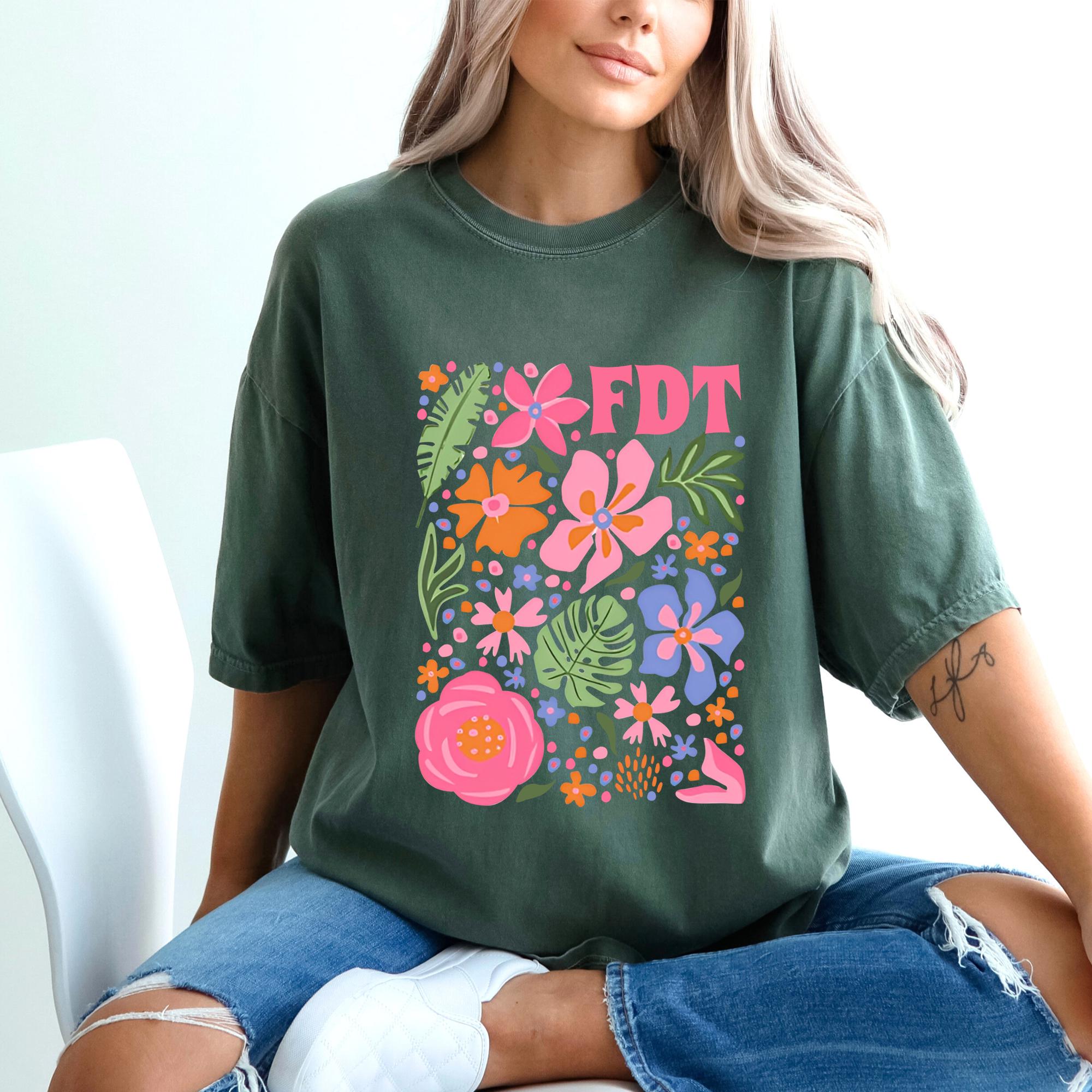 Comfort Colors FDT Floral T-shirt,fdt Anti Trump T-shirt,fdt T